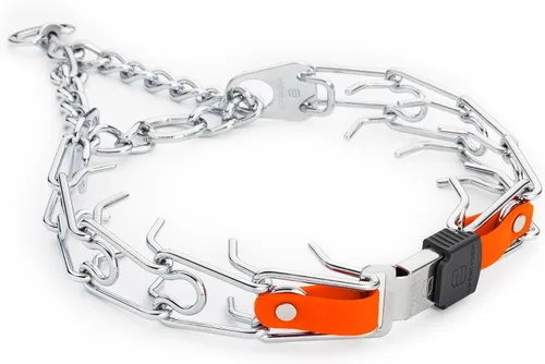 Vista 29 de Collar de perro de acero cromado Herm Sprenger para perros pequeños con hebilla de liberación rápida ClicLock y inserto de Biothane Collar de punta