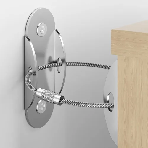 Vista 12 de RORMGO Anclajes antipunta para muebles (6 unidades), anclajes para muebles a prueba de bebés, correas de terremoto para muebles, aparador, pared