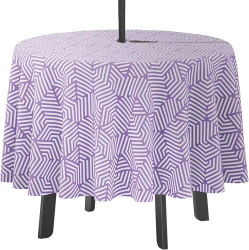 Vista 44 de Mantel redondo para interior/exterior de 58 pulgadas, mantel redondo impermeable para patio, manteles para mesa circular de primavera/verano
