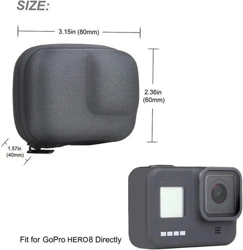 Vista 5 de SOONSUN Mini estuche de transporte duro para GoPro Hero 8 Negro, estuche compacto de almacenamiento de EVA protector de viaje