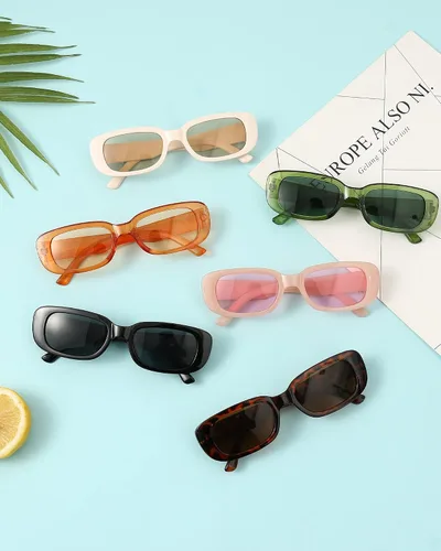 Vista 2 de 68 Retro Sunglasses Trendy Rectangle Y2K Sunglasses 90s Glasses for Women UV400 Protection