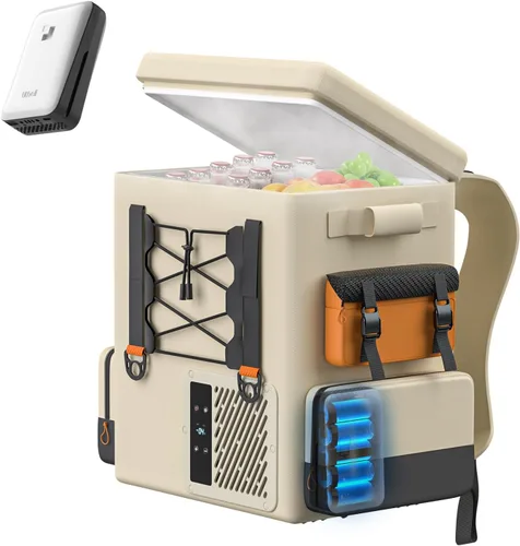 Vista 10 de LiTHELi Paquete Congelado 12V Refrigerador de Coche y Enfriador Eléctrico Portátil, 20L/21QT con 1 Batería U20, -4~68℉ Refrigerador Congelador