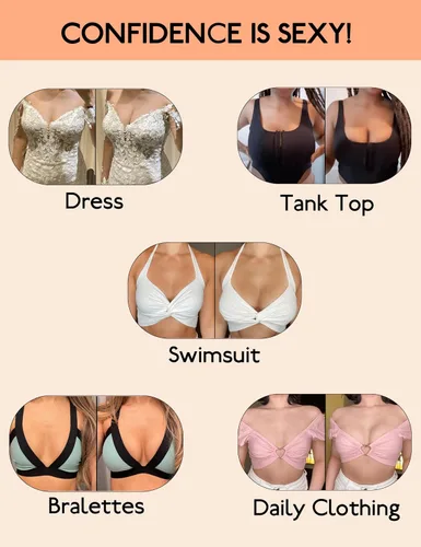 Vista 5 de Almohadillas de Sujetador Adhesivas de Doble Cara Insertos Volumen Ultra Instantáneo Push Up Sujetador Adhesivo para Mujeres Trajes de Baño Bikinis