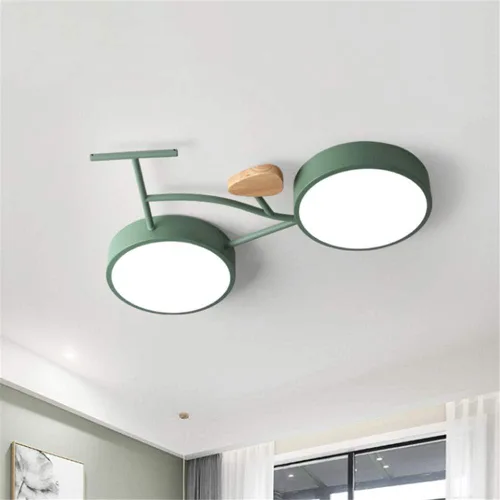 Vista 7 de RUNNUP Lámpara LED de montaje empotrado para bicicleta, para niños, metálico, para habitación de niños y niñas, dormitorio de niños, jardín de Luz