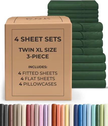 Vista 320 de Pack of 2, Twin Size 3 Piece Sheet Set - Breathable & Cooling - White