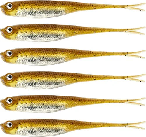 Vista 18 de QualyQualy 5 señuelos de pesca suaves de Swimbait, 6 unidades Jerk Shad Minnow Drop Shot Señuelo para Bass Bait Shad Señuelo suave Jerkbait