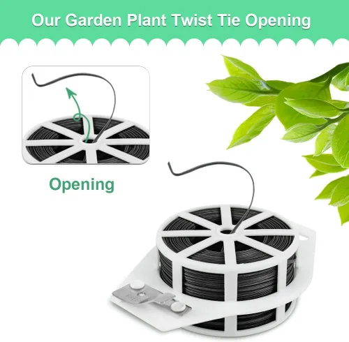 Vista 4 de Shintop Alambre de amarre giratorio para plantas de jardín de 328 pies con cortador para jardinería, hogar, oficina (negro)