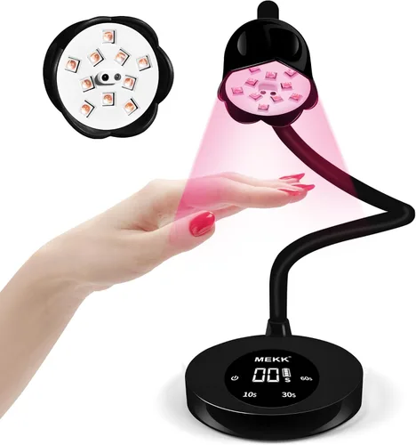 Vista 10 de MEKK Lámpara de uñas Flash Cure, 30 W inalámbrica pequeña luz UV para uñas