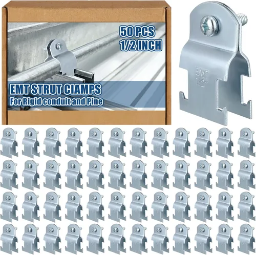 Vista 14 de Landhoow Emt Pipe - Abrazaderas universales de puntal para canal, accesorio de conducto electro galvanizado con perno y tuerca, herramienta
