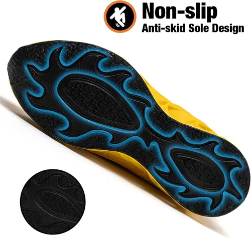 Vista 4 de Kezhiho Zapatos de punta de acero para hombre, ligeros, cómodos, transpirables, zapatos de trabajo a prueba de pinchazos, antideslizantes, a