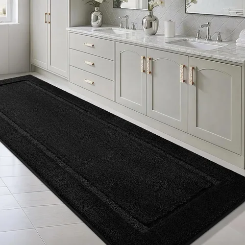 Vista 17 de IM HOME Tapetes de baño, felpa ultra suave, de microfibra esponjosa, absorbente, parte trasera antideslizante, lavable a máquina, tapetes para suelo
