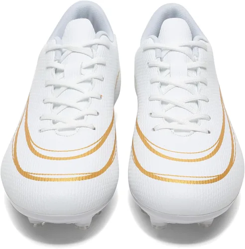 Vista 3 de Zapatos de fútbol para hombre con tacos de fútbol para terreno firme, zapatos de fútbol atléticos profesionales, para interiores y exteriores