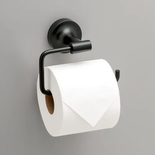 Vista 5 de Franklin Brass Voisin - Juego de 4 toalleros de baño negro mate de 24 pulgadas, soporte para papel higiénico, soporte para toallas de mano, gancho