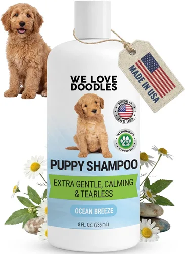 Vista 10 de Champú y acondicionador para cachorros, fabricado en Estados Unidos, sin lágrimas, el mejor champú para cachorros, lavado de piel sensible