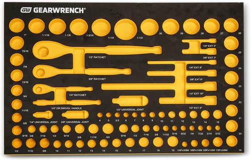 Vista 13 de GEARWRENCH 83 Pc. 1/4, 3/8 ", 1/2" 90 dientes SAE/métrica Juego de herramientas mecánicas con bandeja de espuma EVA - 86529