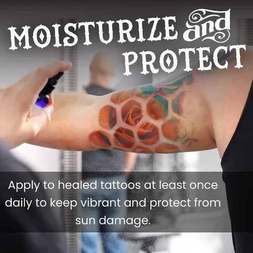 Vista 5 de Ink Oil Aceite orgánico para tatuajes para curación, loción natural para cuidado posterior de tatuajes con aceites esenciales de grado terapéutico