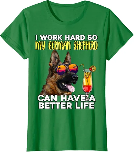 Vista 27 de Camiseta I Work Hard So My German Shepherd Can Have A Better Life Negro