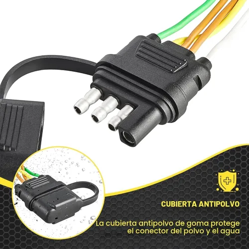 Vista 7 de Oyviny Arnés de cableado de remolque de 4 pines y 5 cables de 22 pies para recablación de luces traseras de ambos lados, kit de luz de remolque