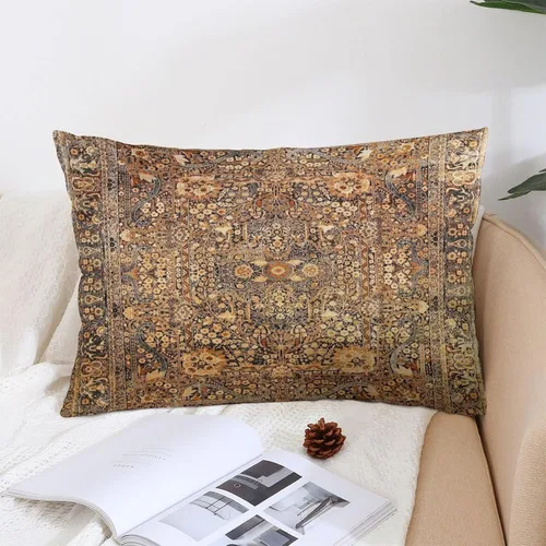 Vista 4 de Fundas de almohada persa Kirman con estampado antiguo, 8 fundas de almohada de 12 x 20 pulgadas, terciopelo suave, fundas de cojín decorativas