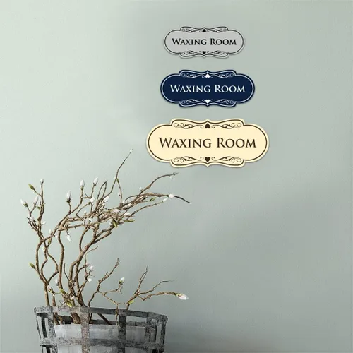 Vista 4 de Designer Waxing Room Sign (negro) - Pequeño 1 paquete