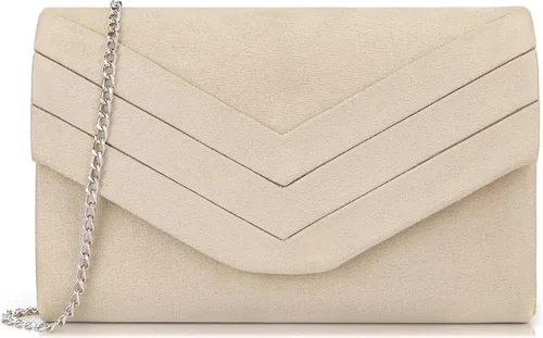 Vista 12 de Envelope Evening Bag for Women Genuine Suede Leather Crossbody Shoulder Clutch Purse Gift Box