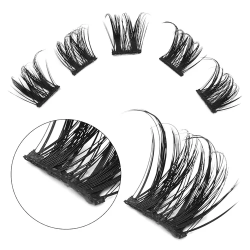 Vista 2 de Pestañas de manga en racimo, efecto de aspecto húmedo, pestañas húmedas de anime, extensiones de pestañas individuales, extensiones de pestañas