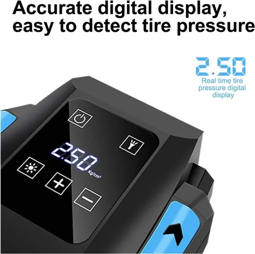 Vista 3 de Inflador digital de neumáticos, bomba de compresor de aire portátil de 12 V CC para neumáticos de automóvil, apagado automático con intermitente LED