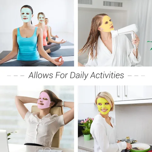 Vista 4 de Maitys 5 piezas de mascarillas faciales de silicona reutilizables para mujeres, mascarilla facial hidratante antiarrugas, cubierta para prevenir