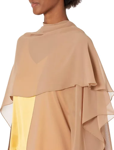 Vista 9 de Conjunto de chal de noche para mujer y anillo de bufanda plateada, capa de gasa transparente