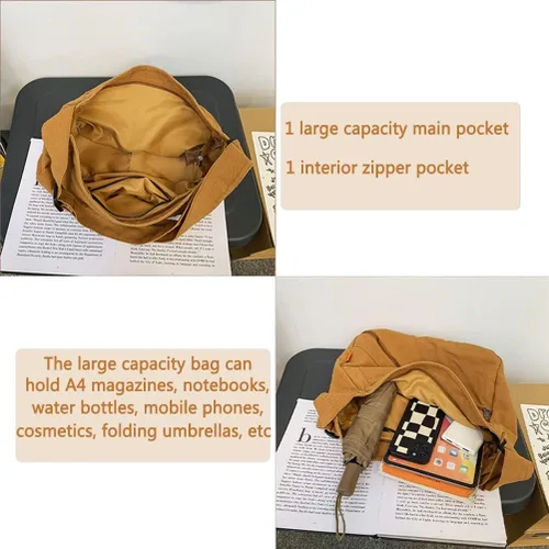 Vista 8 de Bolso cruzado de lona para mujer, bolsos cruzados de mensajero, carteras, bolso de hombro de diseñador para viajes, adolescentes y niñas