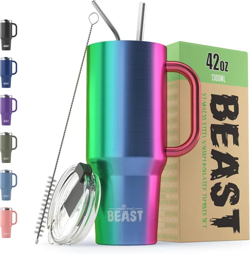 Vista 53 de Beast Vaso de 10 oz de Acero Inoxidable con Aislamiento al Vacío para Café y Hielo de Doble Pared Termo de Viaje (Blanco Ártico)