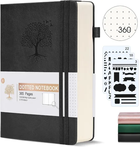 Vista 21 de Ansopu Cuaderno de puntos, 360 páginas numeradas, cuadrícula de puntos, de 8.5 x 11 pulgadas, papel de punto de 3.53 oz/m², tapa dura gruesa