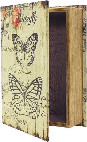 Vista 6 de PACOLO Cajas de libros decorativas, cubierta de madera sintética para almacenamiento oculto de joyas, dinero y efectivo (Avión)