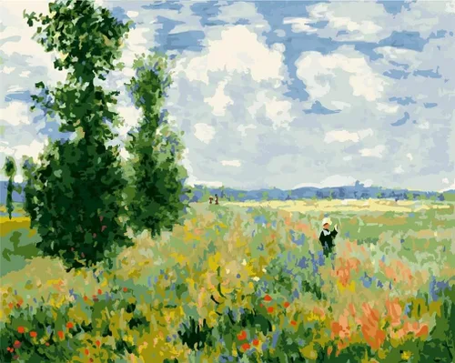 Vista 6 de YEESAM Art Pintura por números para adultos, flores de almendro de 16 x 20 pulgadas, lienzo de lino acrílico, kit de pintura numérica
