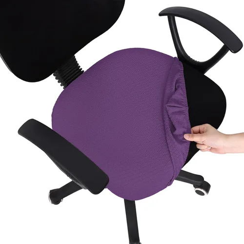 Vista 53 de Smiry Fundas de asiento de silla de computadora de oficina, de jacquard elástico, extraíbles, lavables, antipolvo, protectores de cojín para silla