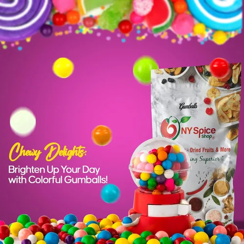 Vista 2 de NY Spice Shop Bolas de chicle surtidas – Bolas de chicle de 1 libra para máquina de chicles – Chicle de Mascar Bolas de chicle Dubble Bubble