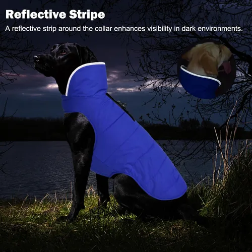 Vista 4 de Abrigo de invierno para perro, chaqueta impermeable para el clima frío, chaleco de perro resistente al viento, ropa cálida para cachorros, suéter