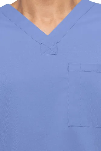 Vista 6 de Healing Hands Ropa quirúrgica para hombre, camiseta de tela ligera con un bolsillo para hombre, color azul, 2223 James, Azul