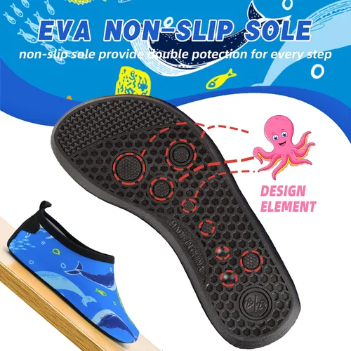 Vista 5 de Zapatos de agua para niños pequeños, antideslizantes, ligeros, atléticos, para playa, piscina, para niños y niñas