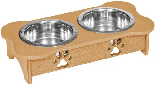 Vista 56 de Poly Lumber - Comedero doble de hueso mediano de 2 cuartos de galón, color negro