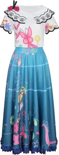Vista 2 de Vestido de disfraz de Mirabel para mujeres adultas con bolsa disfraz de princesa encantada para Halloween camisa falda vestido de fiesta