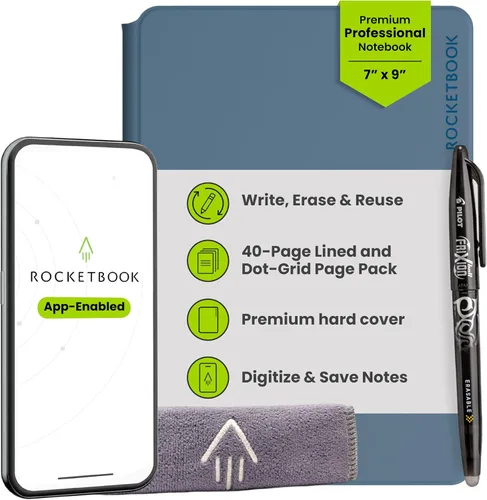 Vista 12 de Rocketbook Pro Smart - Cuaderno reutilizable, ejecutivo, 7 x 9, color negro