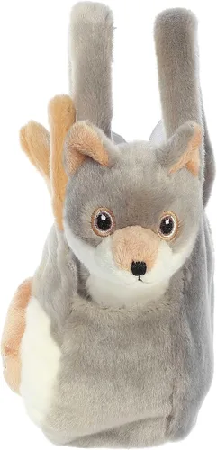 Vista 3 de Aurora Peluche de lobo Eco Nation hecho de forma responsable, ideal para aventuras de juego, perfecto para cumpleaños o simplemente porque - gris