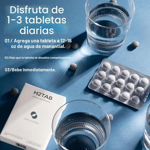 Vista 8 de Paquete completo de bienestar: tabletas de hidrógeno molecular H2TAB (frambuesa + sin sabor) y tabletas de baño de hidrógeno - Soporte antioxidante