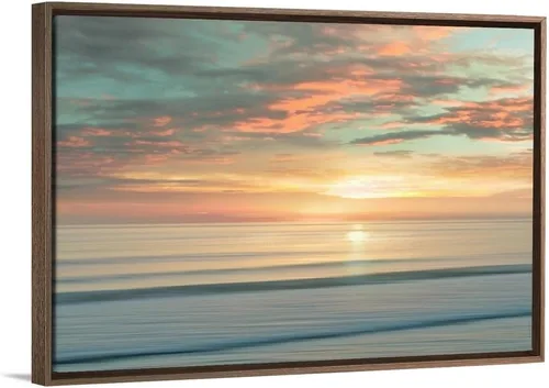 Vista 9 de CANVAS ON DEMAND Lienzo de Arte de Pared con Marco Flotante Negro de Amanecer en la Playa por Alex Hanson, Contemporáneo, Decoración del Hogar, Arte