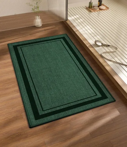 Vista 37 de chakme Juego de 2 alfombras de baño ultrafinas, absorbentes, antideslizantes, lavables a máquina, color beige oscuro, 17 x 24 pulgadas + tapete