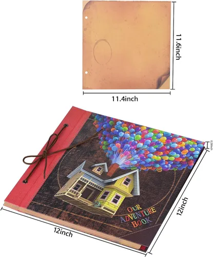 Vista 4 de Nuestro Libro de Aventuras 30x30 cm, Álbum de Recortes Grande Hecho a Mano, Álbum de Viaje de 60 Páginas DIY para Aniversario, Boda, Viajes