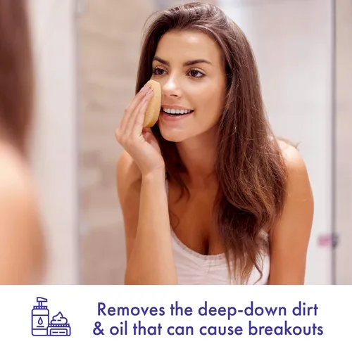 Vista 4 de Paquete múltiple, esponja facial suave, esponja facial regular, esponja corporal, desarrollada por dermatólogos, elimina la suciedad profunda
