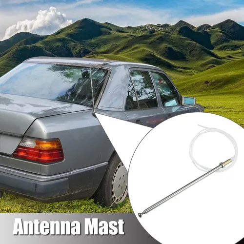 Vista 2 de X AUTOHAUX Reemplazo del mástil de la antena de la señal de radio AM FM del coche para el tono plateado del Benz 1981-1993 de Mercedes