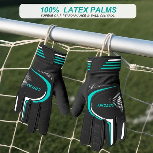 Vista 5 de Guantes de Portero de Fútbol – Guantes de Portero para Niños, Niñas y Jóvenes, Guantes de Portero para Niños de 8-12 con Agarres Fuertes, Palmas